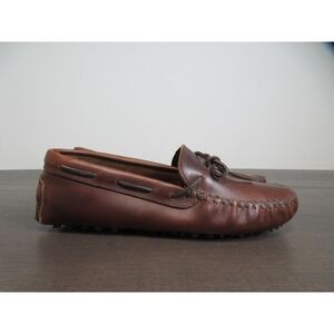 Minnetonka Shoes Mens Size 13 Brown Leather Driving Moccasins Slip On Casual